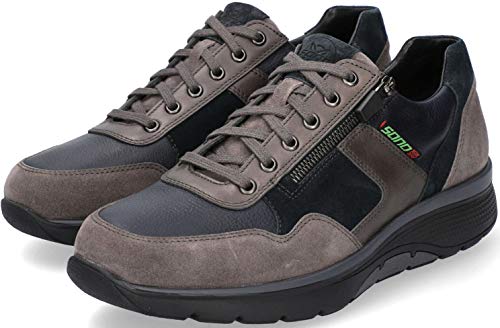 Sano by Mephisto Amory Zapatillas de Cuero y Ante para Hombre - Corte Ancho (Gris, 45.5 EU, 45.5)