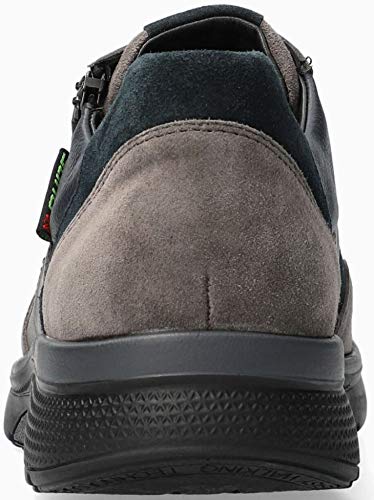 Sano by Mephisto Amory Zapatillas de Cuero y Ante para Hombre - Corte Ancho (Gris, 45.5 EU, 45.5)