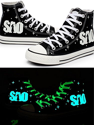 Sao Sword Art Online Cosplay zapatos lienzo zapatos Zapatillas luminoso, Negro