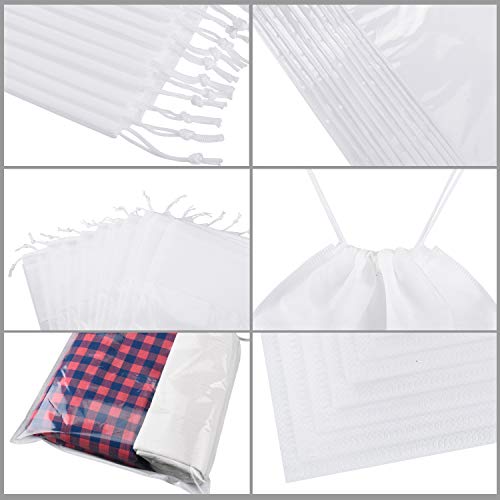SATINIOR 12 Piezas Bolsa de Zapatos de Viaje Bolsa Organizador de Zapatos Bolsa de Almacenaje No Tejido con Ventana Transparente para Hombres Mujeres (Blanco, 17,3 x 12,6 Pulgadas)
