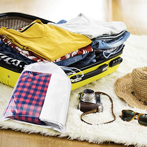 SATINIOR 12 Piezas Bolsa de Zapatos de Viaje Bolsa Organizador de Zapatos Bolsa de Almacenaje No Tejido con Ventana Transparente para Hombres Mujeres (Blanco, 17,3 x 12,6 Pulgadas)