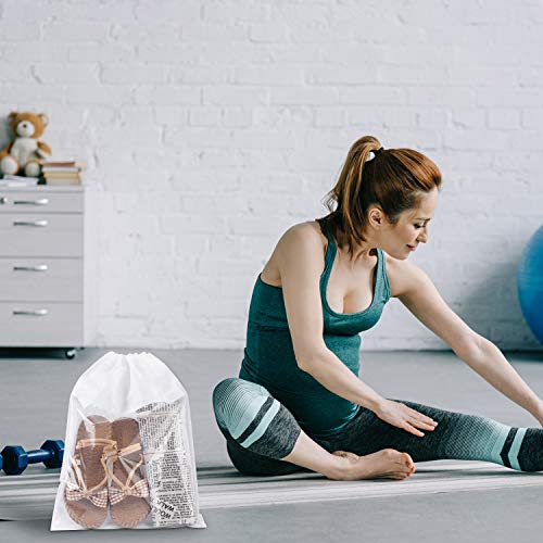 SATINIOR 12 Piezas Bolsa de Zapatos de Viaje Bolsa Organizador de Zapatos Bolsa de Almacenaje No Tejido con Ventana Transparente para Hombres Mujeres (Blanco, 17,3 x 12,6 Pulgadas)