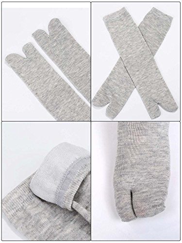 SATINIOR 6 Pares de Tabi Unisex Calcetines de Chanclas Calcetines Geta Calcetines Tabi de Dedos Separados Elásticos para Mujeres y Hombres (Negro, Blanco y Gris)