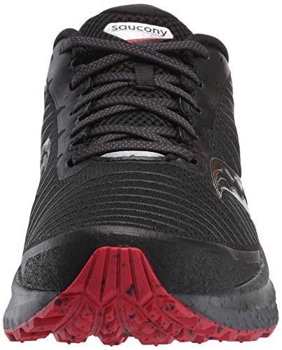 Saucony Guide 13 TR Zapatillas para Correr sobre Camino de Tierra o Montaña con Soporte Neutral para Hombre Negro Rojo, Negro (Black Red), 42 EU