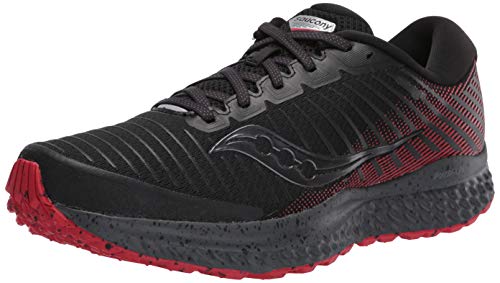 Saucony Guide 13 TR Zapatillas para Correr sobre Camino de Tierra o Montaña con Soporte Neutral para Hombre Negro Rojo, Negro (Black Red), 42 EU