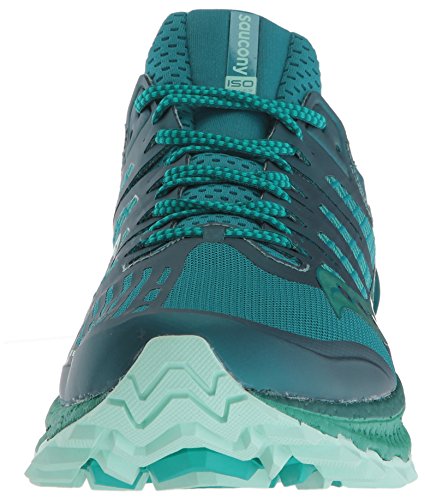 Saucony Xodus ISO 3 W, Zapatillas de Running Mujer, Multicolor (Green/Acqua 35), 41 EU