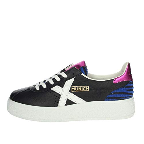 Scarpe Donna Munich Sneaker Mod. Barru Sky in Pelle Nero Pink 040 DS20MU08
