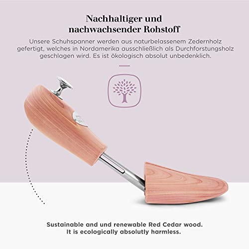 Schlesinger Hormas Para Zapatos de Hombre en Madera de Cedro para Controlar Olores y Absorber Humedad - Conserva tu Lujoso Calzado de Piel en Perfectas Condiciones - Tallas 39 a 48 / Modelo Königin