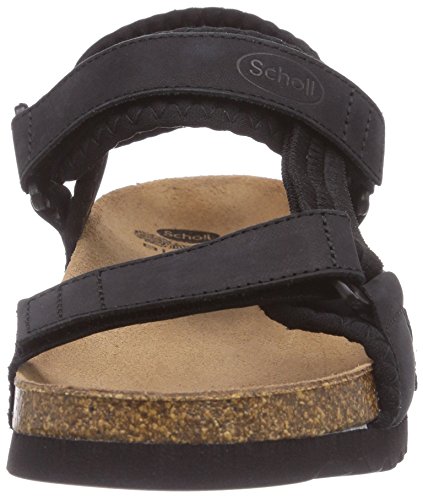 Scholl New Track Black, Sandalias Unisex Adulto, Negro-Negro, 38 EU