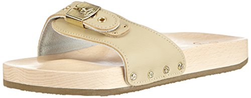 Scholl PESCURA Flat sand - Zuecos adultos unisex, Beige (sand), 43