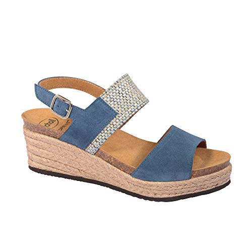 Scholl Sandalias con cuña Elena Azul Claro 37