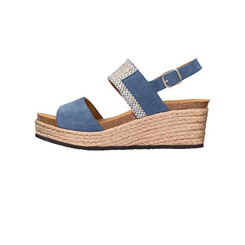 Scholl Sandalias con cuña Elena Azul Claro 37