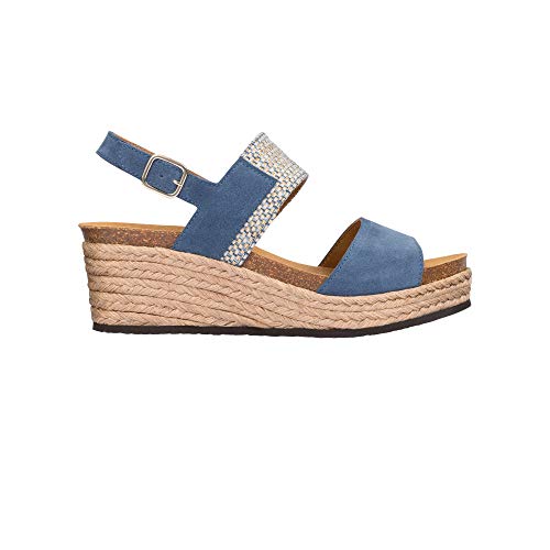 Scholl Sandalias con cuña Elena Azul Claro 37