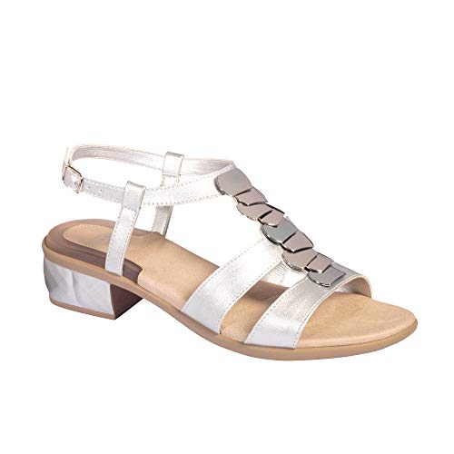 Scholl Sandalias con tacón Calypso Plata 41