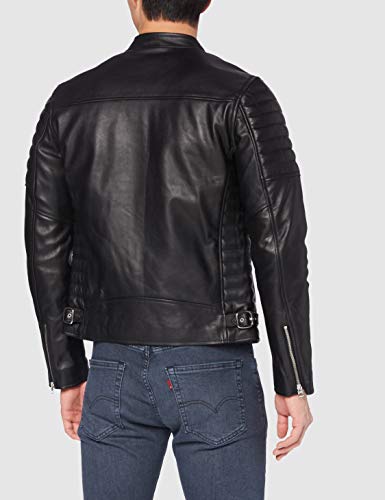 Schott NYC LCJOE Chaqueta de cuero, Negro (Black), XXL para Hombre