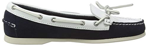 Sebago Nina Suede Lea W, Náuticos Mujer, Multicolor (Blue Navy/White A1z), 35 EU