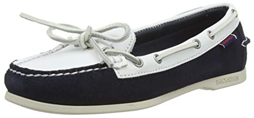 Sebago Nina Suede Lea W, Náuticos Mujer, Multicolor (Blue Navy/White A1z), 35 EU