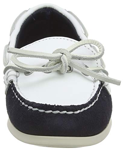 Sebago Nina Suede Lea W, Náuticos Mujer, Multicolor (Blue Navy/White A1z), 35 EU