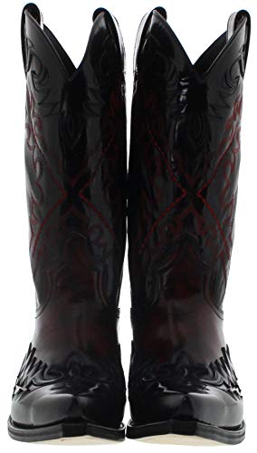 Sendra Boots 9669 - Botas de cowboy para hombre, botas de cuero negro, color Negro, talla 42 EU