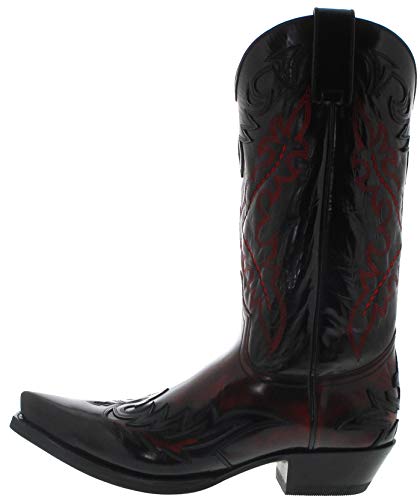 Sendra Boots 9669 - Botas de cowboy para hombre, botas de cuero negro, color Negro, talla 42 EU