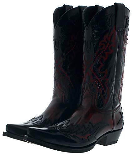 Sendra Boots 9669 - Botas de cowboy para hombre, botas de cuero negro, color Negro, talla 42 EU
