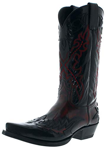 Sendra Boots 9669 - Botas de cowboy para hombre, botas de cuero negro, color Negro, talla 42 EU