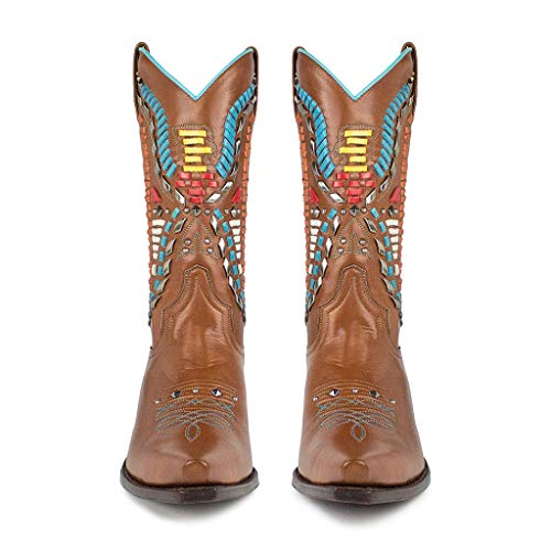 Sendra Boots Bota Western con Trenzados Multicolor 16080 Judy Salvaje (37 EU, Cuoio)