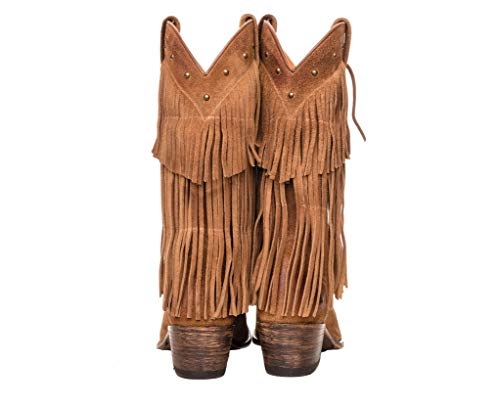 Sendra Boots Bota Western de Serraje con Flecos 11451 Debora Color Camel (36 EU)