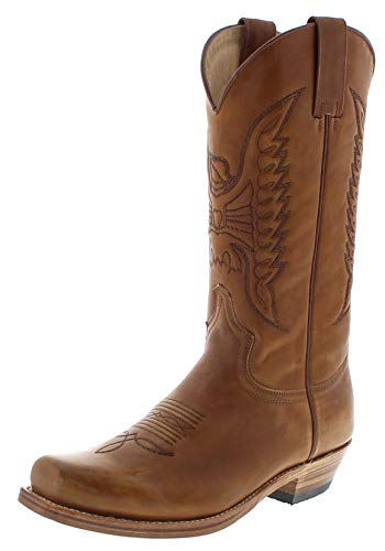 Sendra Boots Botas de Cowboy 2073 Bronson Camello de piel para hombre, color Beige, talla 47 EU