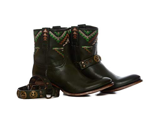 Sendra Boots Botín Western 11418 Sara Salvaje con ARNES Y Bordados (39 EU, MUSHIO)