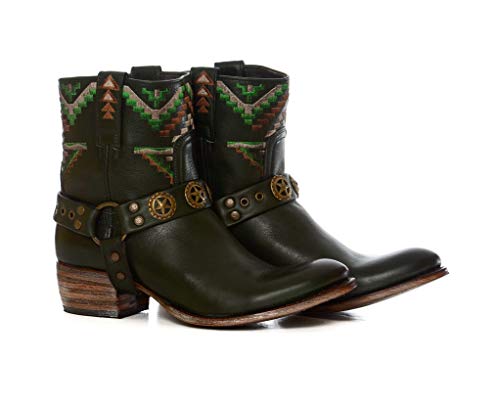 Sendra Boots Botín Western 11418 Sara Salvaje con ARNES Y Bordados (39 EU, MUSHIO)