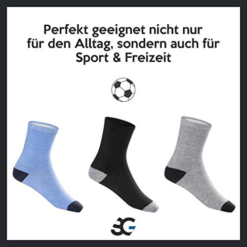SG-WEAR 12 pares de calcetines para niños para Chico con un alto contenido de algodón Calcetines de deporte coloridos en varios motivos/medias en tallas 23-26, 27-30, 31-34, 35-38 / (Motiv 1, 31-34)