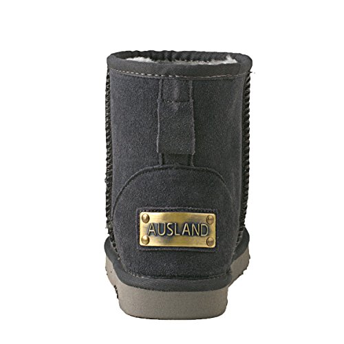 Shenduo Zapatos Invierno clásicos - Botas de Nieve de Piel de caña Baja Impermeable Antideslizante para Mujer D5154 Gris 40