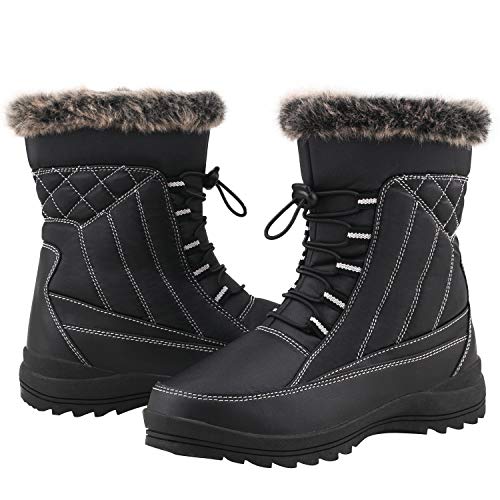 Shenji Zapatos de Invierno - Botas de Nieve para Mujer H7631 Negro 36