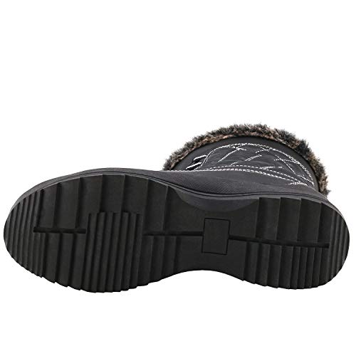 Shenji Zapatos de Invierno - Botas de Nieve para Mujer H7631 Negro 36