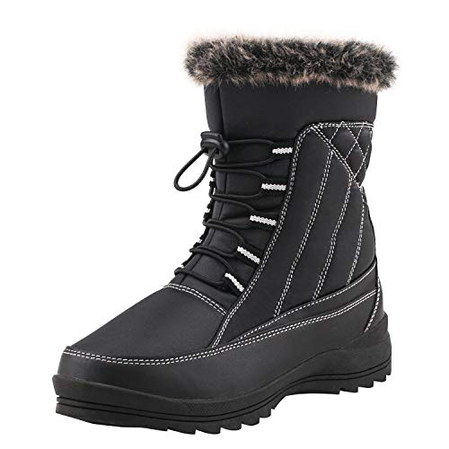 Shenji Zapatos de Invierno - Botas de Nieve para Mujer H7631 Negro 36
