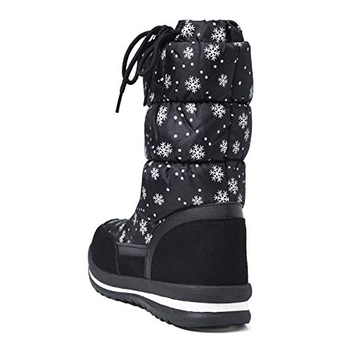 Shenji Zapatos de Mujer de Invierno - Botas de Nieve Media Pierna Antideslizante H20612 Negro 38
