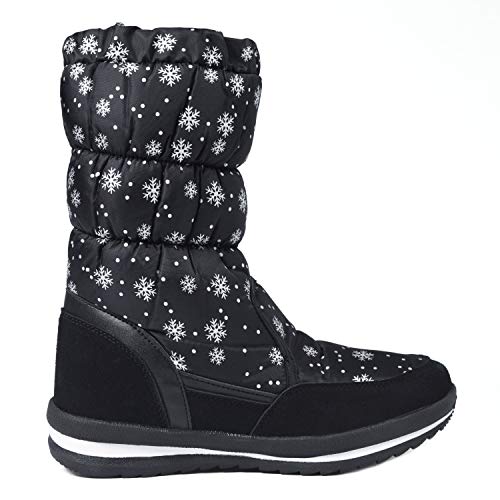 Shenji Zapatos de Mujer de Invierno - Botas de Nieve Media Pierna Antideslizante H20612 Negro 38