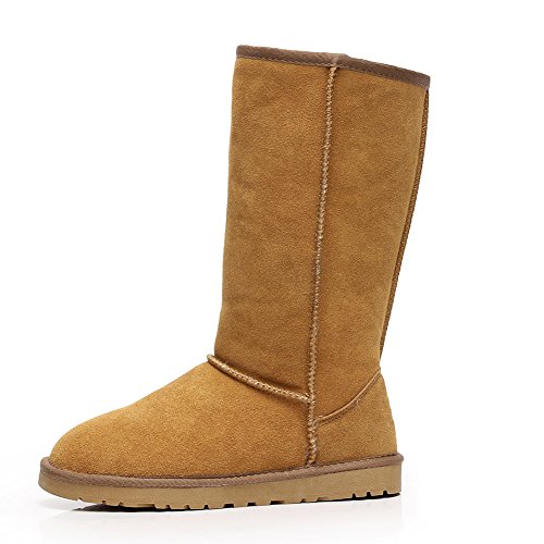 Shenn Comfort Punk - Botas de caña alta para nieve, de ante, color Marrón, talla 38 EU