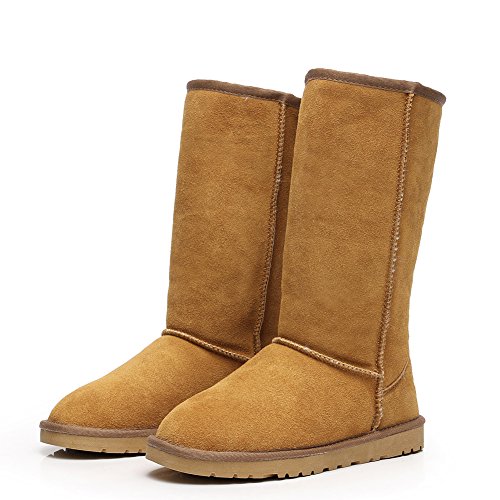 Shenn Comfort Punk - Botas de caña alta para nieve, de ante, color Marrón, talla 38 EU