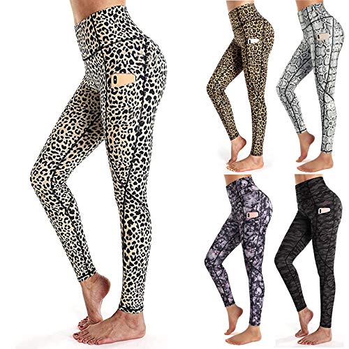 SHOBDW Mujeres Carta de Moda Estirar Imprimir Push Up Entrenamiento Leggings Gimnasio Deportes Gimnasio Cintura Alta Mallas para Correr Pantalones de Yoga Pantalones Deportivos Suaves(Negro,S)