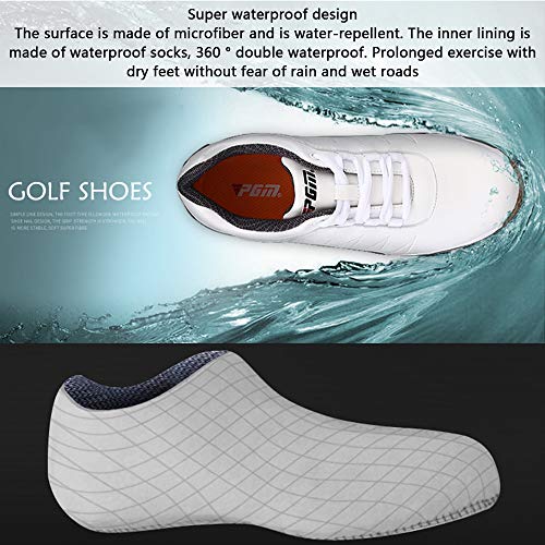 shoes Zapatos de Golf para Damas, Zapatillas de Deporte de Cuero con Tachuelas para Exteriores, Calzado de Entrenamiento de Golf Profesional Ligero y Transpirable,Zapatos Impermeables para Caminar