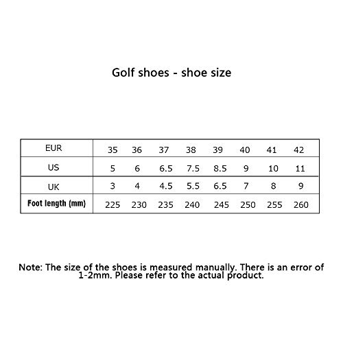 shoes Zapatos de Golf para Damas, Zapatillas de Deporte de Cuero con Tachuelas para Exteriores, Calzado de Entrenamiento de Golf Profesional Ligero y Transpirable,Zapatos Impermeables para Caminar