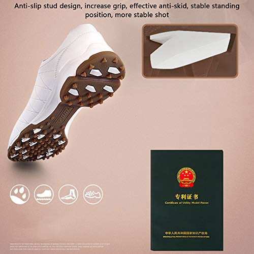 shoes Zapatos de Golf para Damas, Zapatillas de Deporte de Cuero con Tachuelas para Exteriores, Calzado de Entrenamiento de Golf Profesional Ligero y Transpirable,Zapatos Impermeables para Caminar