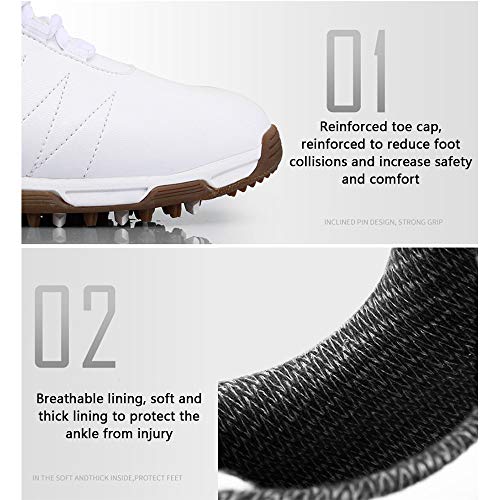 shoes Zapatos de Golf para Damas, Zapatillas de Deporte de Cuero con Tachuelas para Exteriores, Calzado de Entrenamiento de Golf Profesional Ligero y Transpirable,Zapatos Impermeables para Caminar