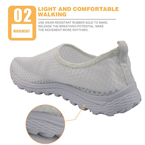 Showudesigns Enfermera Deportivos Sanitarios Mujer Deportiva Enfermero sin Cordones Zapatillas de Caminar Planas de Malla Transpirable Casual Zapatos de Trabajo EU 39