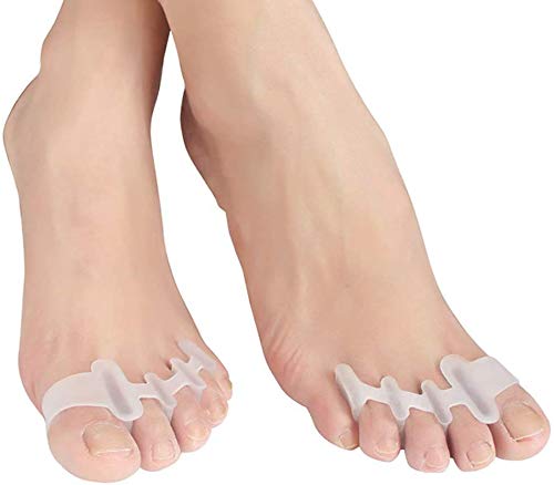 SiaMed 4x Separadores de Dedos del Pie de Gel para Hallux Valgus - Hammer Tratamiento de los Dedos del Pie - Alivio de la Dolor en el Pie - Super suave, cómodo y duradero - BPA Free