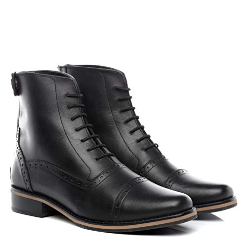 SID & Van Jodhpur - Botines de equitación unisex de piel auténtica, color Negro, talla 37 EU