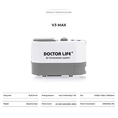 Sistema de compresión de recuperación por DOCTOR LIFE: bomba de compresión, botas de recuperación, manga del brazo, manga de la cintura. (Tamaño de las botas : L)