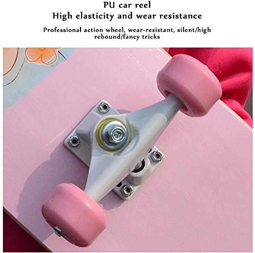 Skateboards - Tabla de patinaje completa de 78,7 cm, doble patada 8 en 1, 9 capas, madera de arce canadiense, trucos para adultos, para principiantes, adultos, niños, monopatín, ruedas ensanchadas